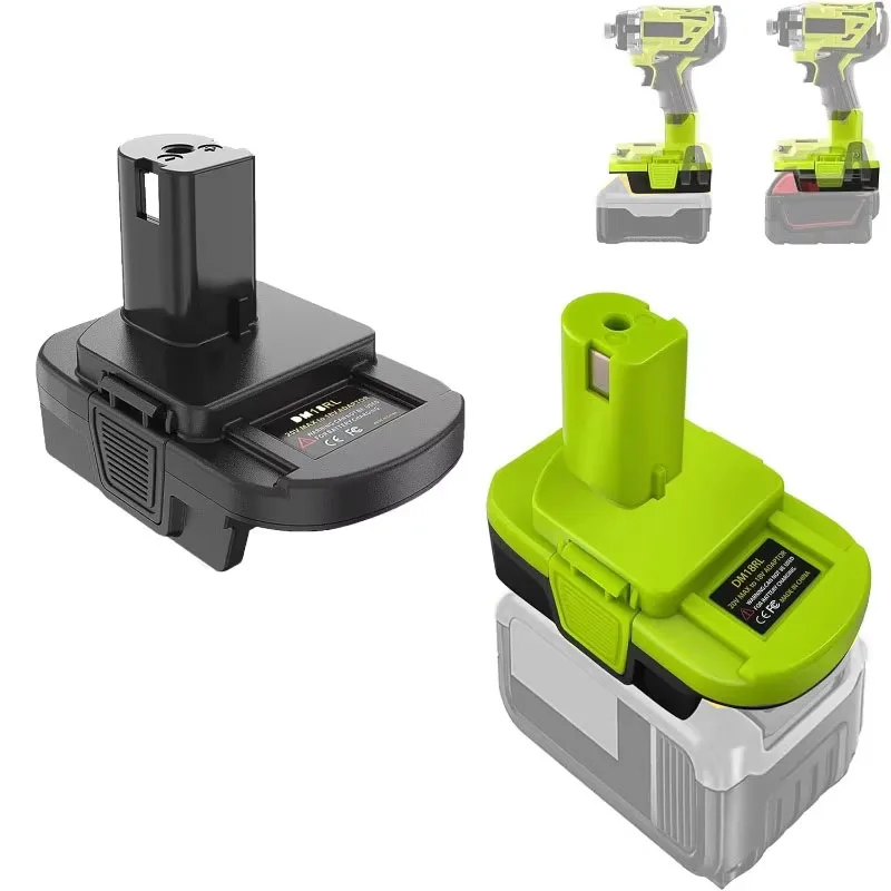 

Battery adapter converts for Ryobi power tool battery, suitable for Milwaukee18V /Dewalt 20V lithium battery, DM18RL