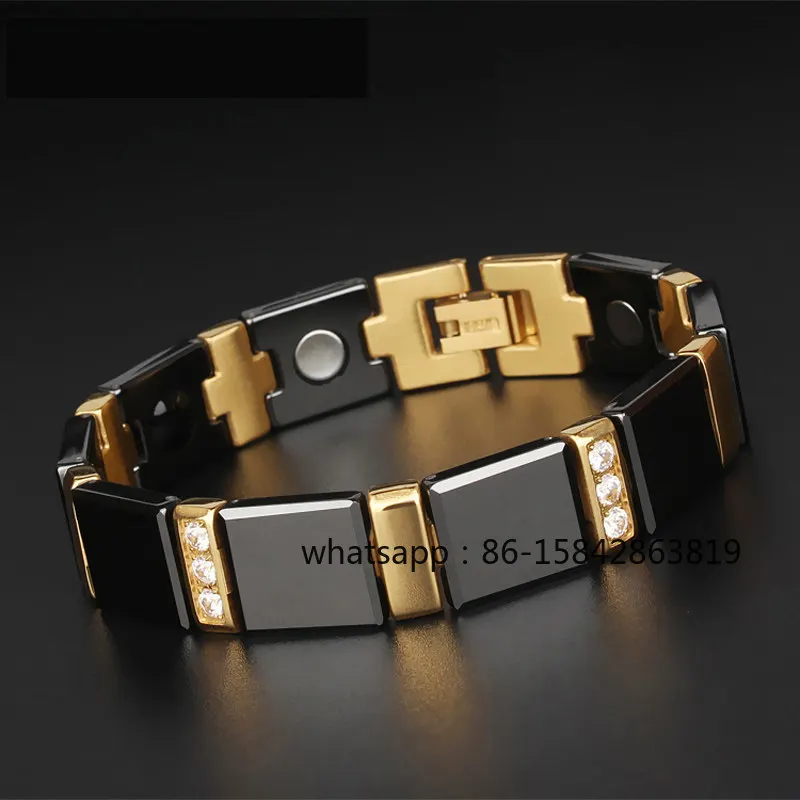 

Fashion Light Luxury Ceramic Bracelet Male Sleep Magnet Stone Radiation Protection Does Not Fade Jewelry