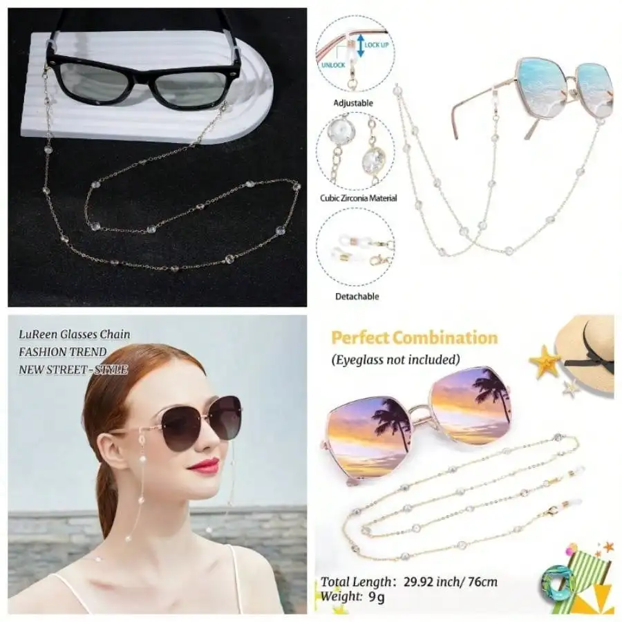 

Beaded Eyeglasses Chain Chain Women, Glasses Necklace Sunglass Holder Strap Around Neck