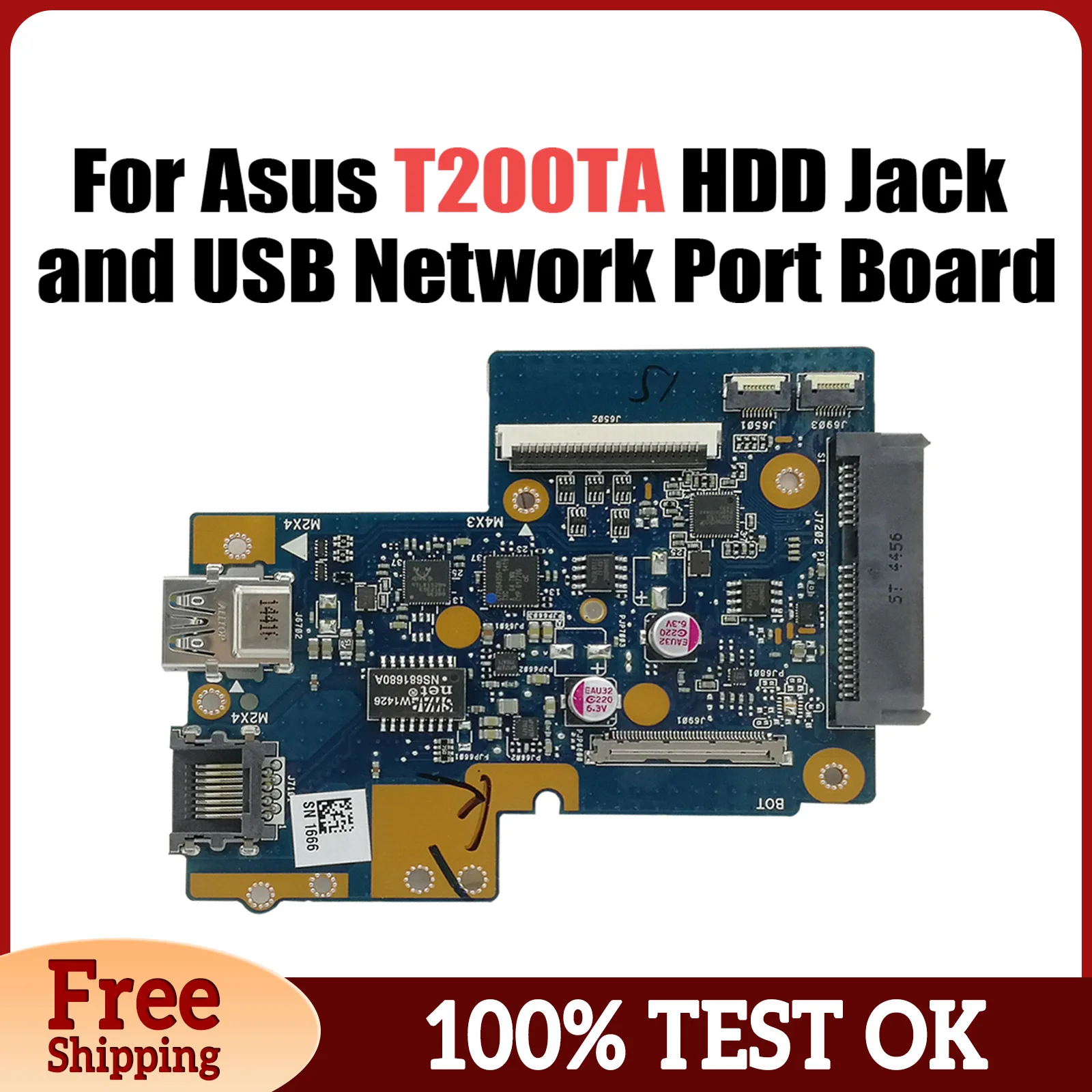 T200TA_DOCKING плата REV2.0 для ASUS T200TA HDD Jack Board и сетевой порт USB 60NB0610-DK1030 РАБОТАЕТ