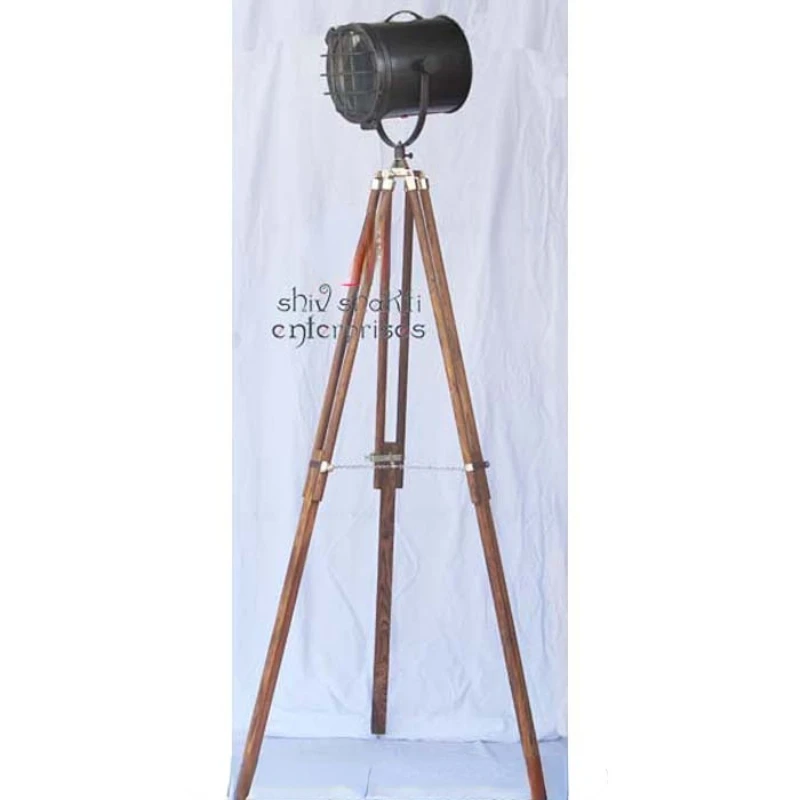 Nautical Spot Search Light Nautical Spot Light, Marine Antique Searchlight, Tripod Floor Lamp Home Gift Decor Search Light