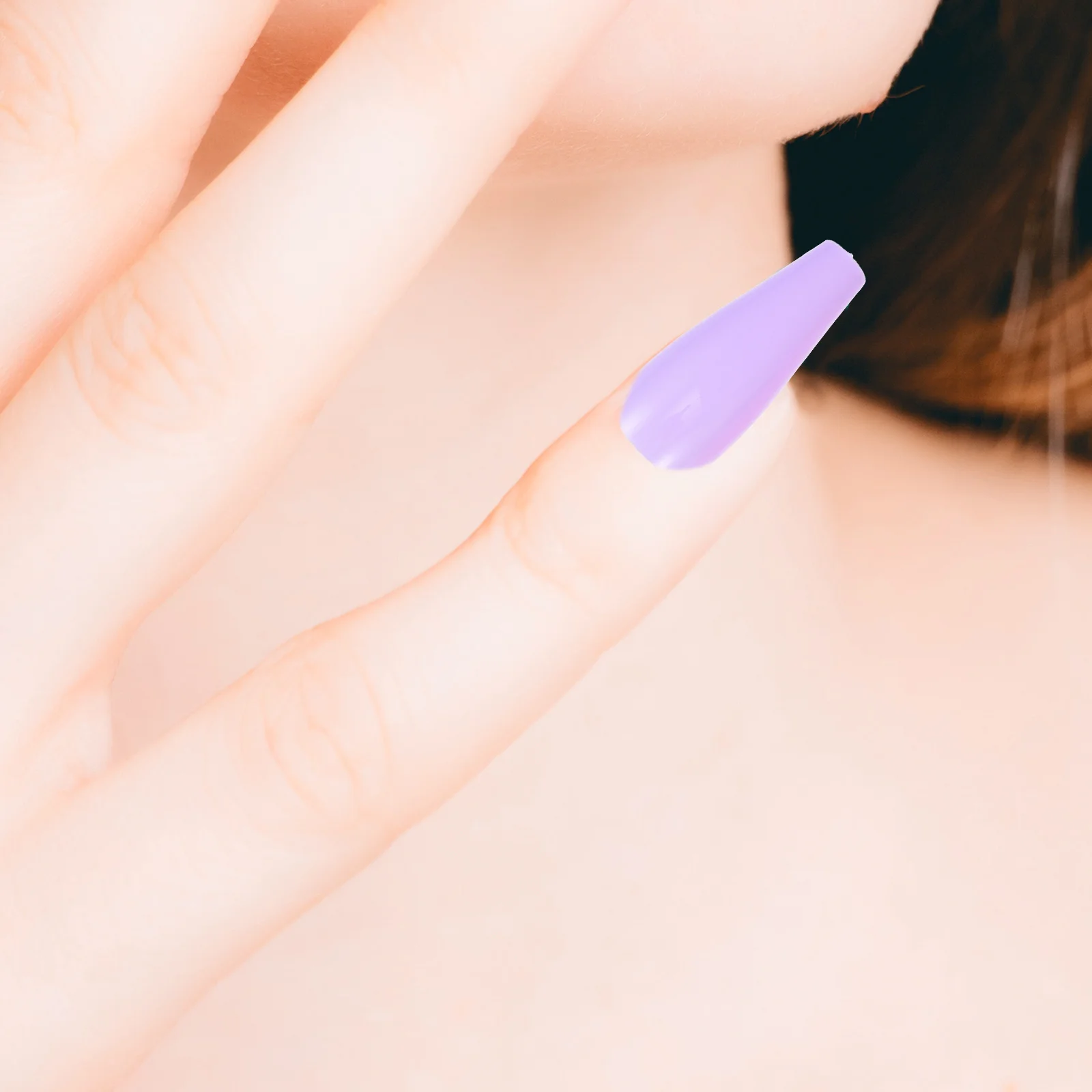 

2 Boxes Ballet Flat Tip Solid Color False Nails Medium Length Press on Nails DIY Nail Art Beauty Manicure Prop Artificial