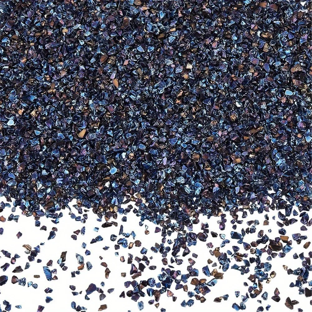1 Box 150G Broken Glass Art Small Crushed Crystals Bulk Colorful Blue Irregular Chunky Metallic Sprinkles Flakes Glitter Pieces