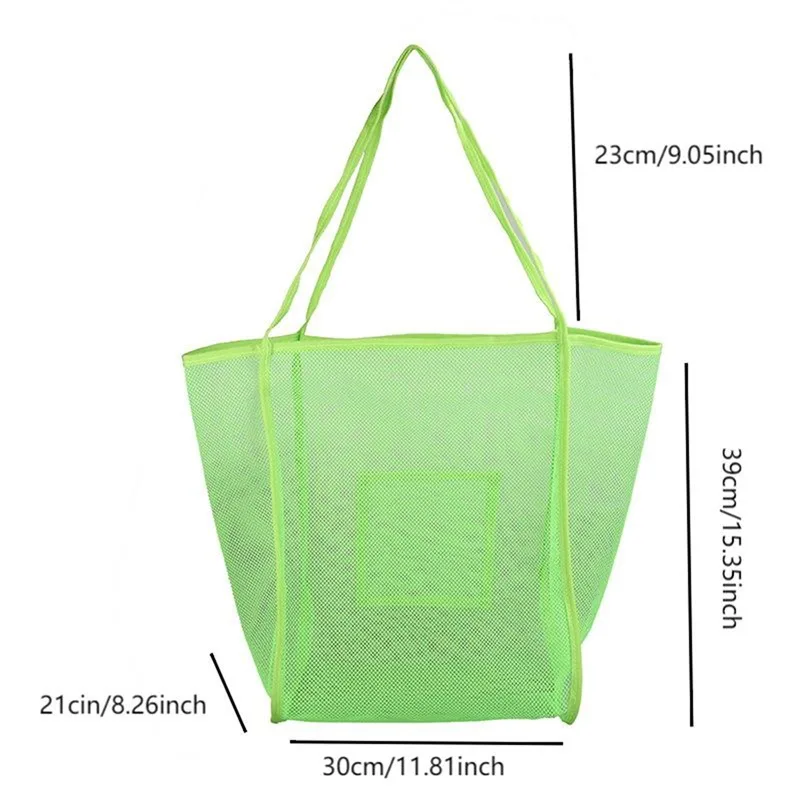 Mesh Beach Shopper Bag For Women Extra Large Capacity Travel Shoulder Bags Sand Toys Grocery Picnic Tote Simple Design Organizer