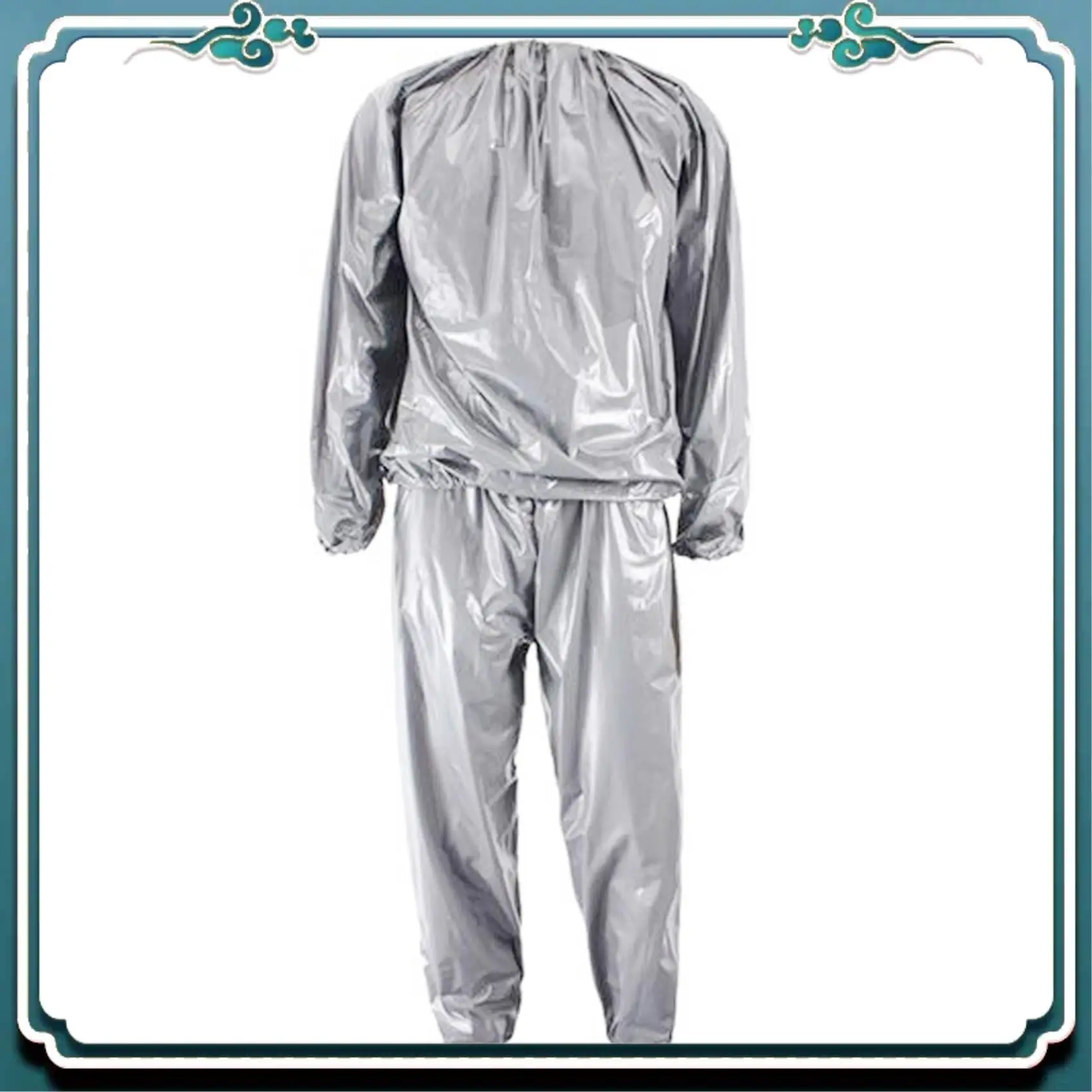 

A65G-2X Сверхмощный костюм для фитнеса, похудения, сауны, костюм для тренировок в тренажерном зале, защита от рарыва, серебристый, XXL и 4XL