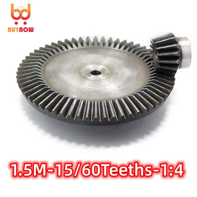 1.5M-15/60Teeths Metal Umbrella Bevel Gear 90 Degrees 4 :1 Transmission Gear Diameter:91mm/24mm (Hole d:10mm/8mm) 1Set