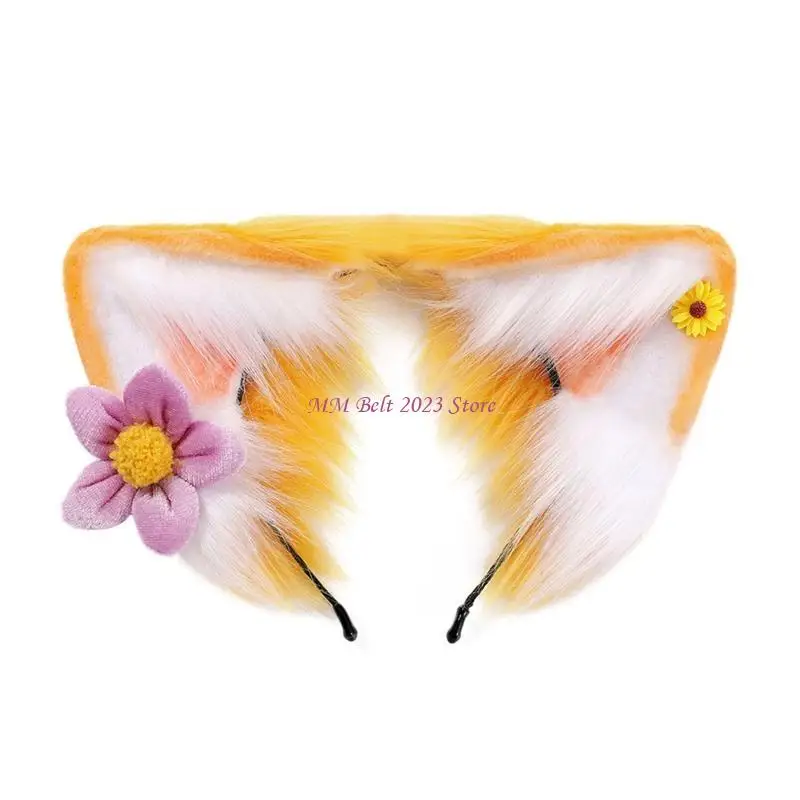 49ME Niedlicher Fuchs Linabell Ohrform Haarband Damen Stirnband Live-Übertragung