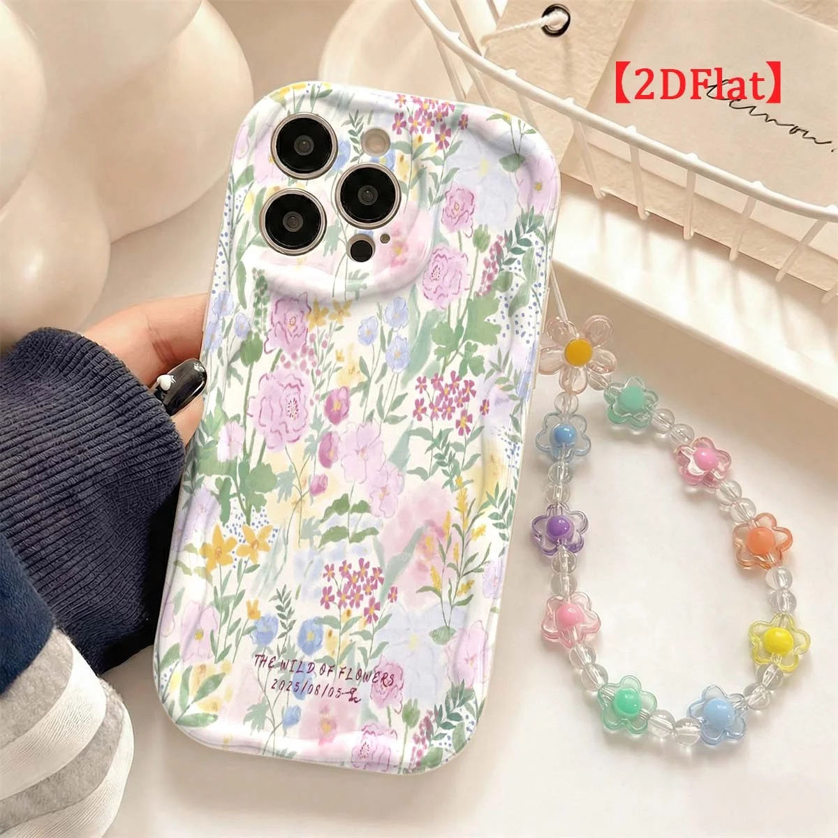 Lanyard Korean Floral Phone Case For Samsung Galaxy A57 S26 S24 Plus S25 S23 Ultra A55 A56 A36 A37 A17 A15 A06 Wrist Strap Cover