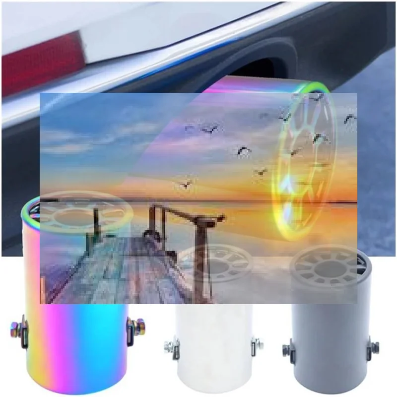 

。 1 шт. универсальный наконечник глушителя для автомобиля из нержавеющей стали, декоративные аксессуары для выхлопной системы автомобиля, задний наконечник для выхлопной трубы