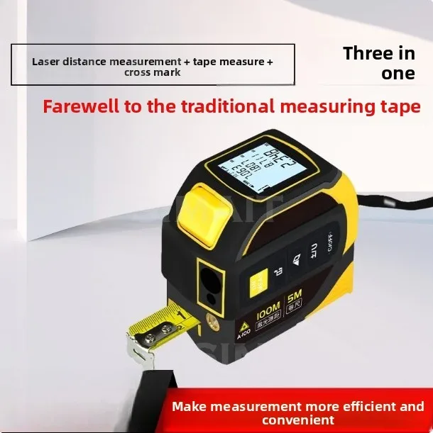3-in-1 Laser Distance Meter, 40/60m Digital Rangefinder Tape with Magnetic Hook