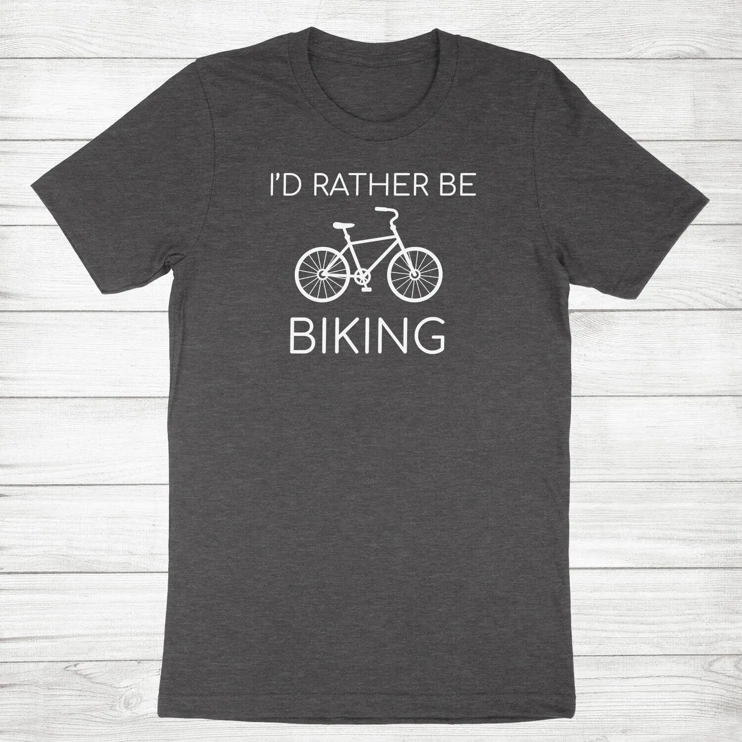 Funny Bicycle Cycling T-Shirt Sarcastic fun slogan Bike Tee I'd Rather Be Biking