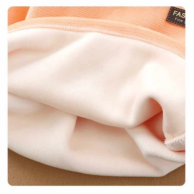 Herbst Winter Baby Plüsch Fleece Verdickte Thermo-unterwäsche Sets 0-4Y Kind Junge Mädchen Hohe Taille Warme Homewear Top und Hosen Outfit – Detail 12