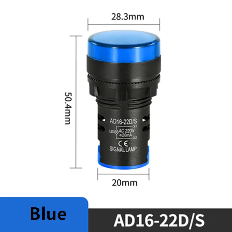 

10pcs ACDC6V ACDC12V ACDC24V ACDC36V ACDC48V ACDC110V AC220V AC380V 22mm red yellow green Blue LED Power Indicator Signal Light