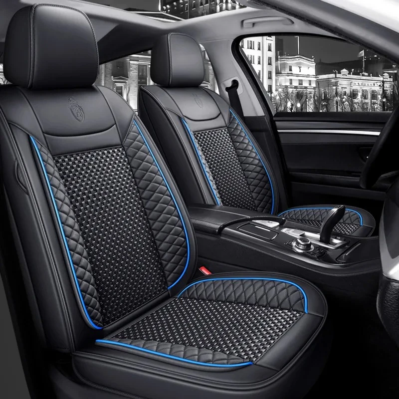 Full Set Car Seat Covers Premium Leather and ice silk Universal For Honda Fit 2 Jazz II 2008 2009 2010 2011 2012 2013 2014 2015 view 3
