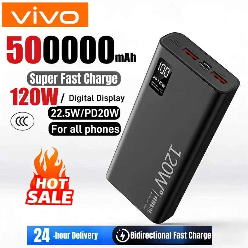 

Внешний аккумулятор VIVO Powerbank с сертификацией CCC, быстрая зарядка 120 Вт, высокая емкость 200000 мАч, для iPhone и Samsung
