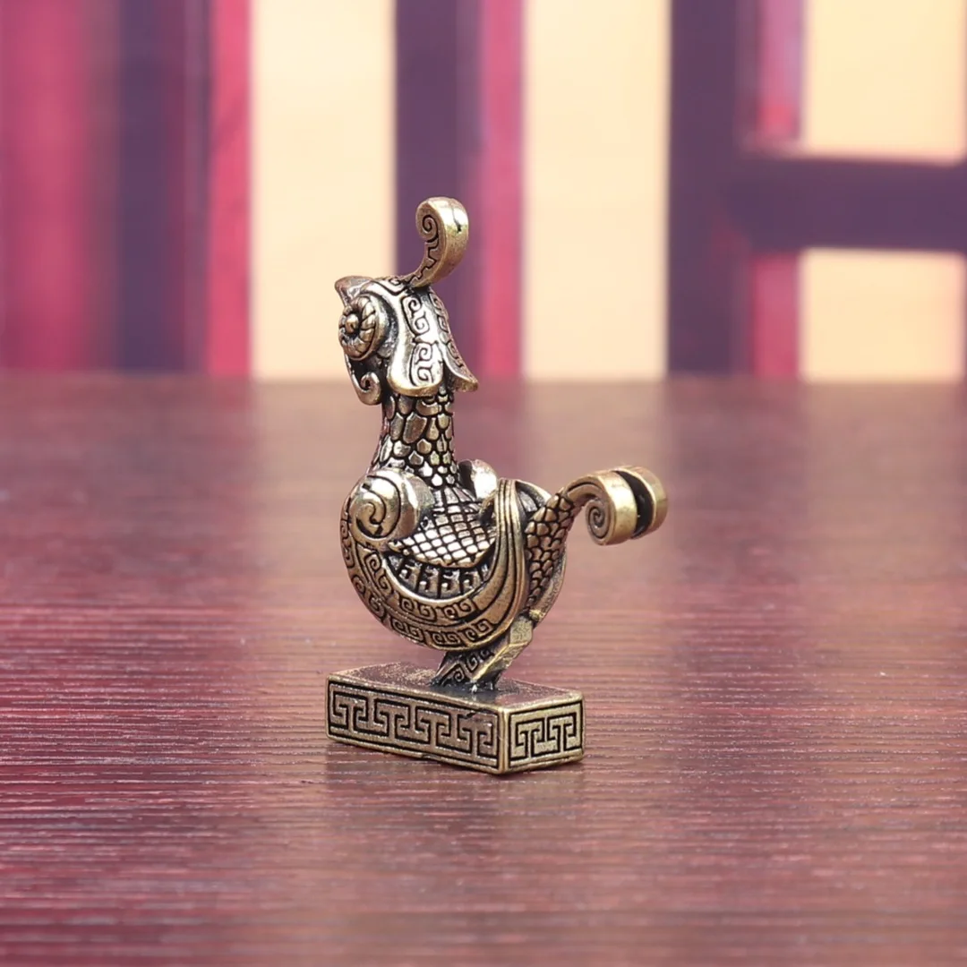 Brass Sunbird Small Statue Desktop Ornament Lucky Home Decorations Accessories Vintage Chinese Mythical Beast Figure