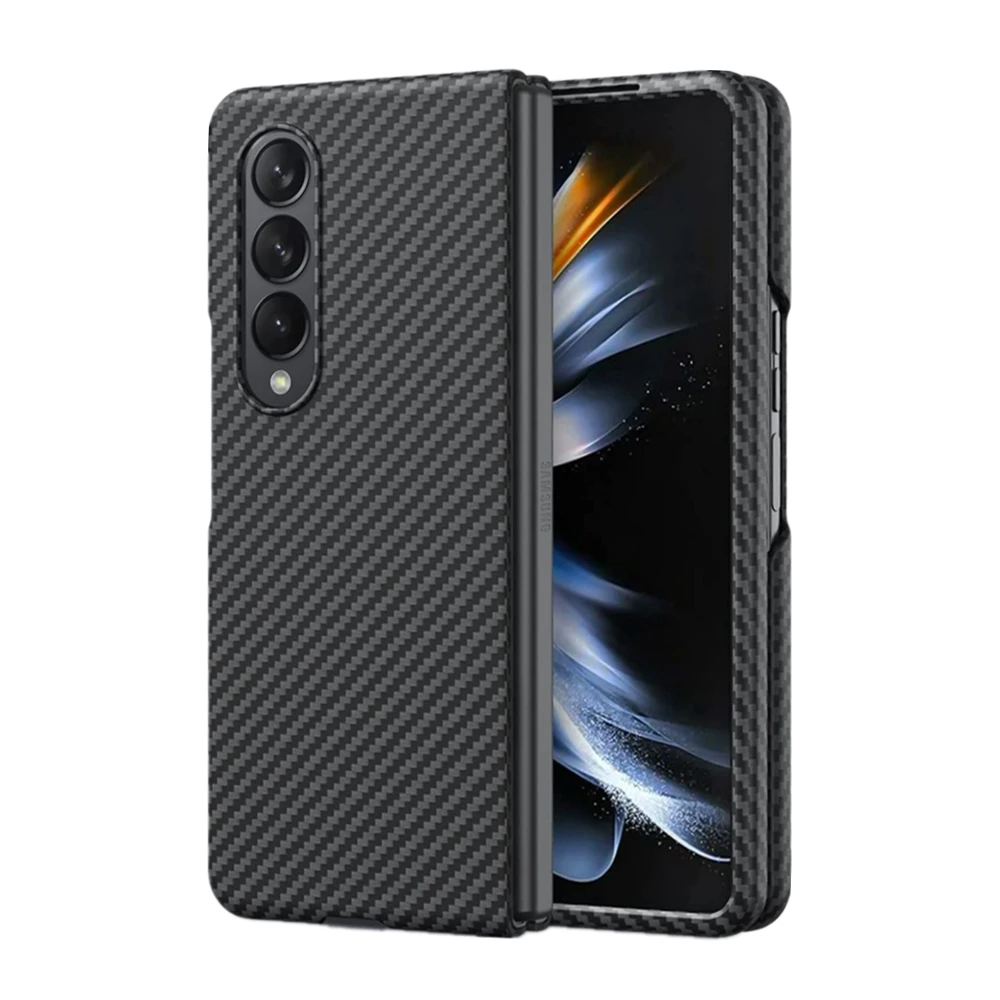 

Carbon Phone Cases for Samsung Galaxy Z Fold 4 3,Thin Cover Aramid Fiber Super Light Full-Body Dual Layer Rugged Shookproof Case