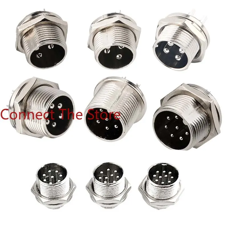 4PCS Aviation Plug Connector Wall-type Air  M16-8-core Male And Female   Welding Wire GX16-8P