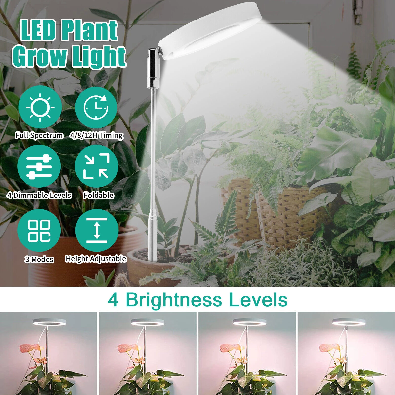 

LED Telescopic Plant Grow Light Full Spectrum Timing Plant Growing Lamp For Succulent Flowers Indoor Plants