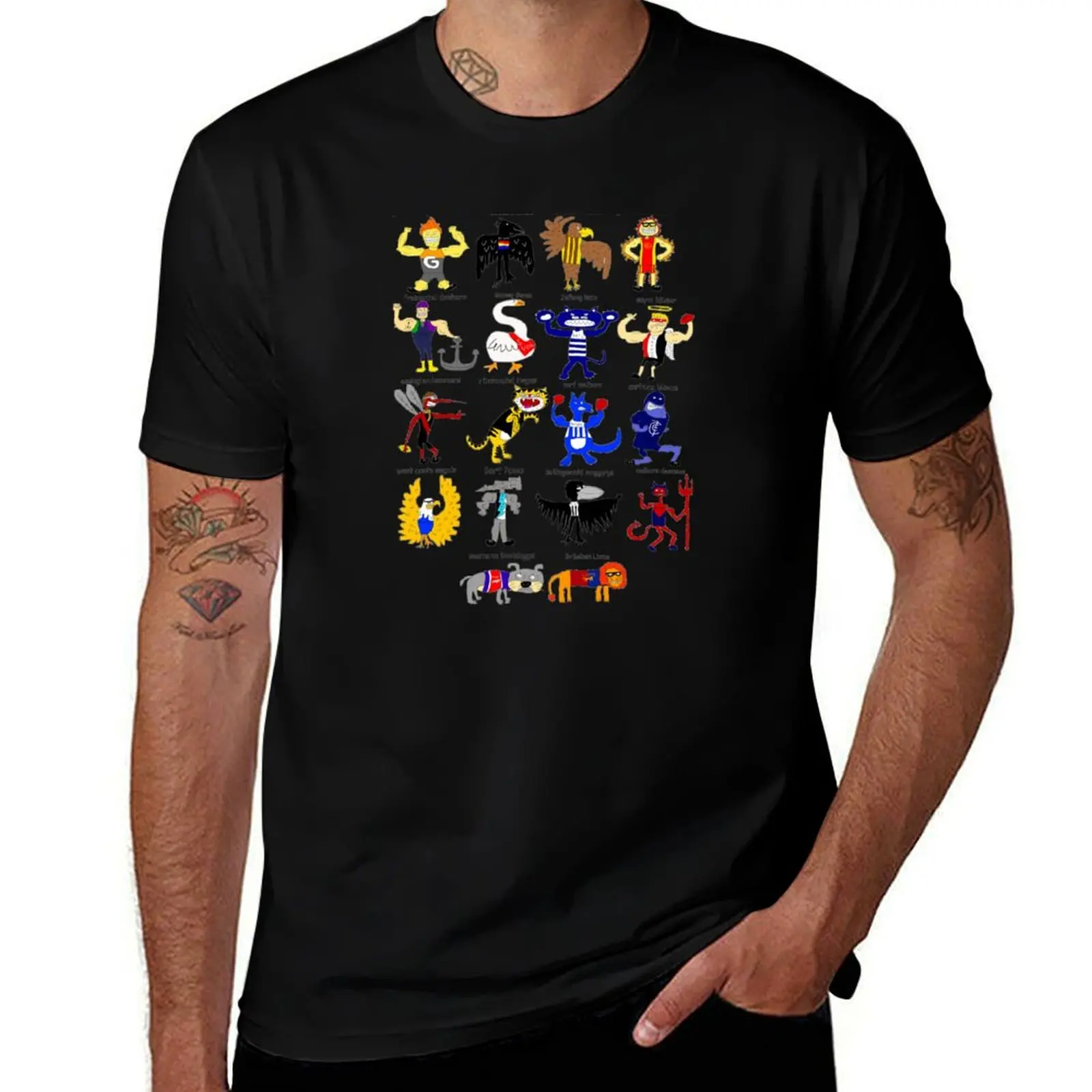 Poorly Drawn AFL T-Shirt Running Gym Short Sleeve Sports Tee