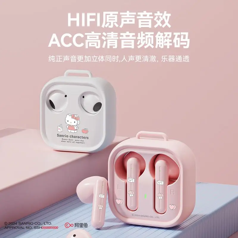 

Hello Kitty Sanrio Kuromi Cinnamoroll Wireless Earphone Touch Control Sport Transparent Headphones Gaming Earbuds Stereo Melody
