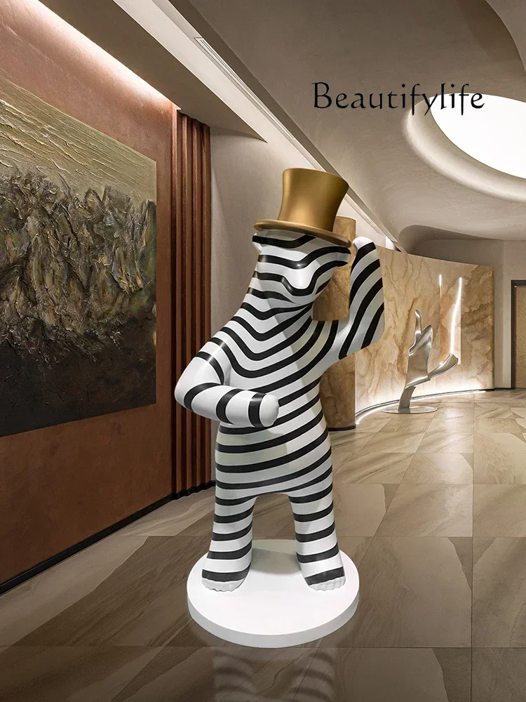 Hotel cartoon character gentleman large ornament floor-to-ceiling large sculpture ornament sales office decoration