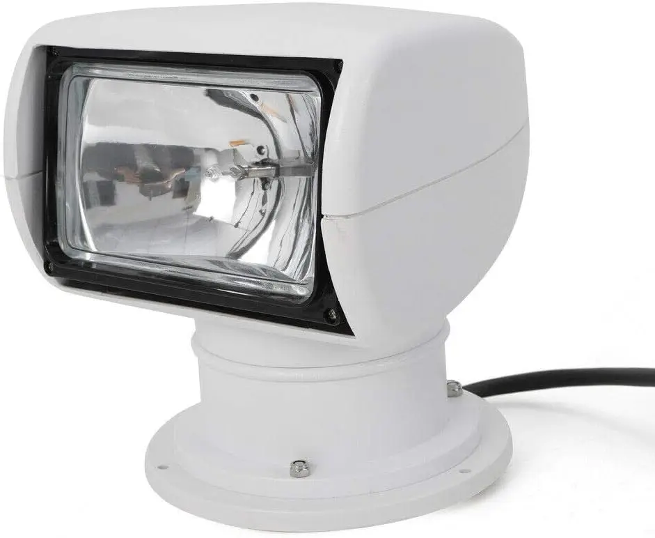 

100-ваттный поисковый прожектор для лодки с дистанционным управлением, 360° ° Поворотный галогенный прожектор для морских судов и грузовиков 12В