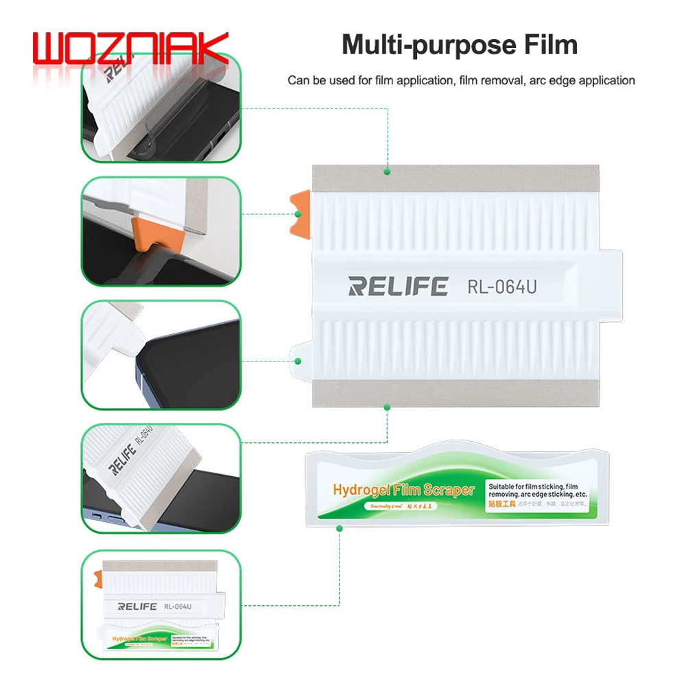 RELIFE RL-064U Hydrogel Film Scraper Applicable to Various Models of Mobile Phone Auxiliary Film Applicatio Film Removal Tool