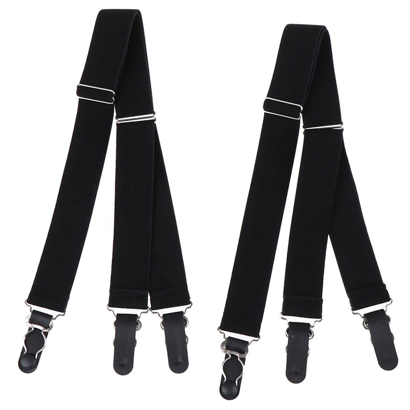 Mens Fashion Shirt Stays Garters Y Shape Military Adjustable Elastic Shirt Holders Straps Sock Non-slip Clamps Leg Suspenders