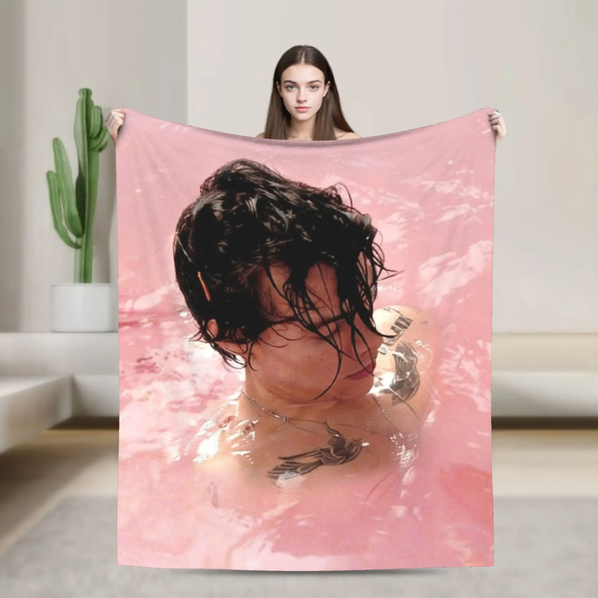 Kiss All The Time Album Blanket Cover Velvet Harrys Music Styles Ultra-Soft Throw Blankets for Home Couch Bedspread