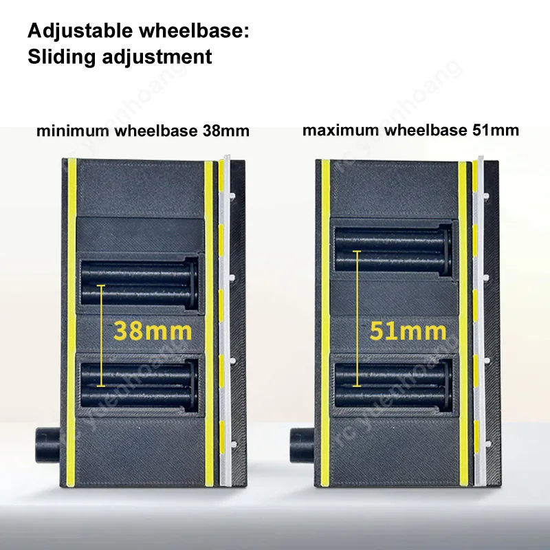 1PCS Dynamometer Model 38mm-51mm Adjustable Wheelbase Road Scene Desktop Display Stand for 1/64 Scale Vehicle Dynamic Exhibition