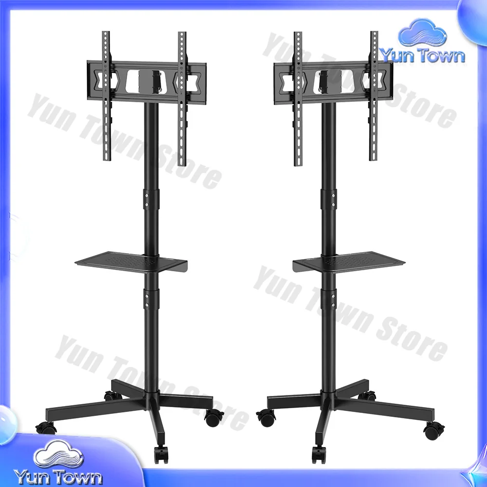 Modern Rolling Portable Mobile TV Trolley Base Bracket with Wheels for E****mical TVs Rotates 360 Degrees
