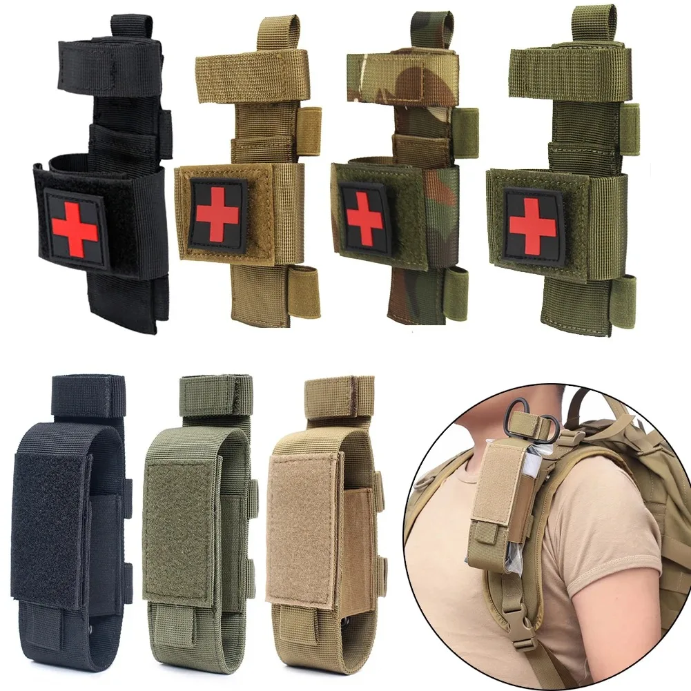 Molle Tactical Medical Scissor Pouch Tourniquet Holder EDC Waist Pack Hunting Military Accessory Flashlight Storage Holster Bag