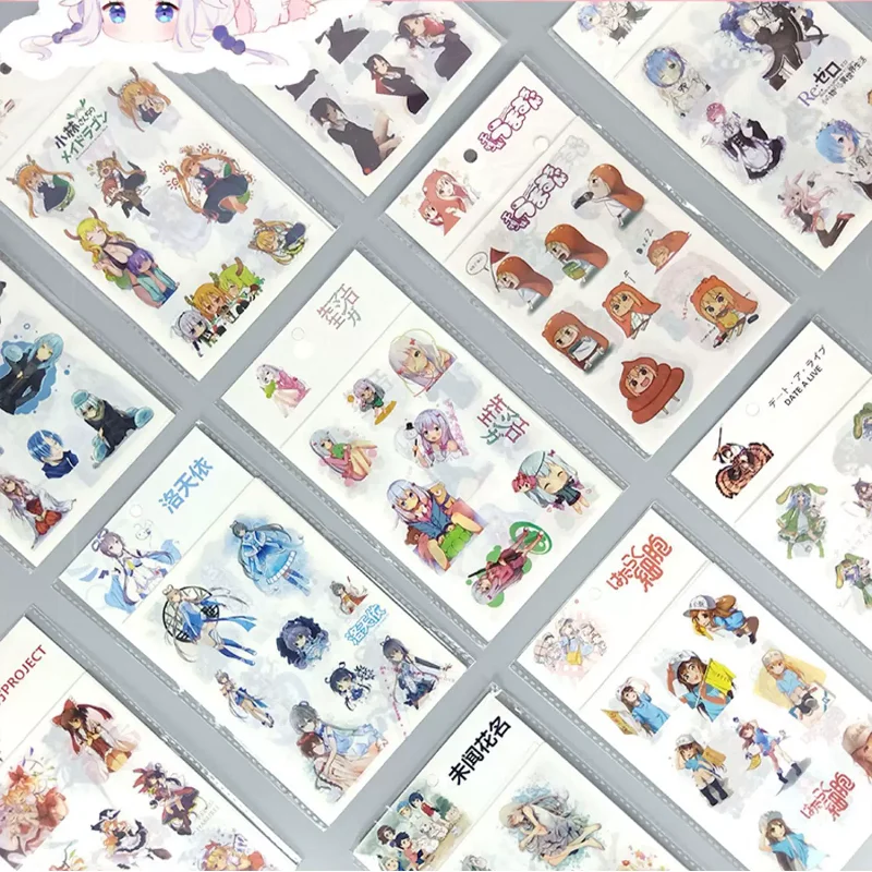 6-teiliges Set Japanische Anime-Aufkleber - Ästhetische Washi-Tape-Sticker für Tagebuch, Scrapbook, DIY-Basteln, Geschenk, Schreibwaren