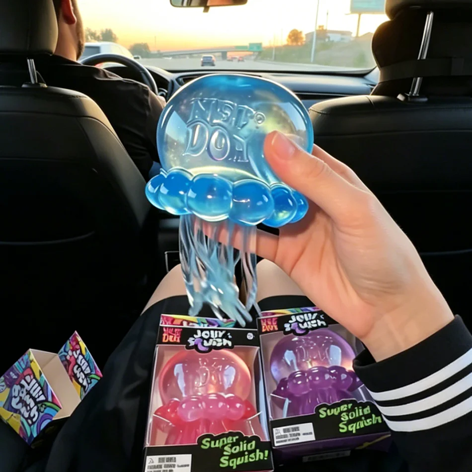 New Squishy Jellyfish Kawaii Stress Relieving Sensory Fidget Toys for Anxiety&Relaxation Desk Accessory