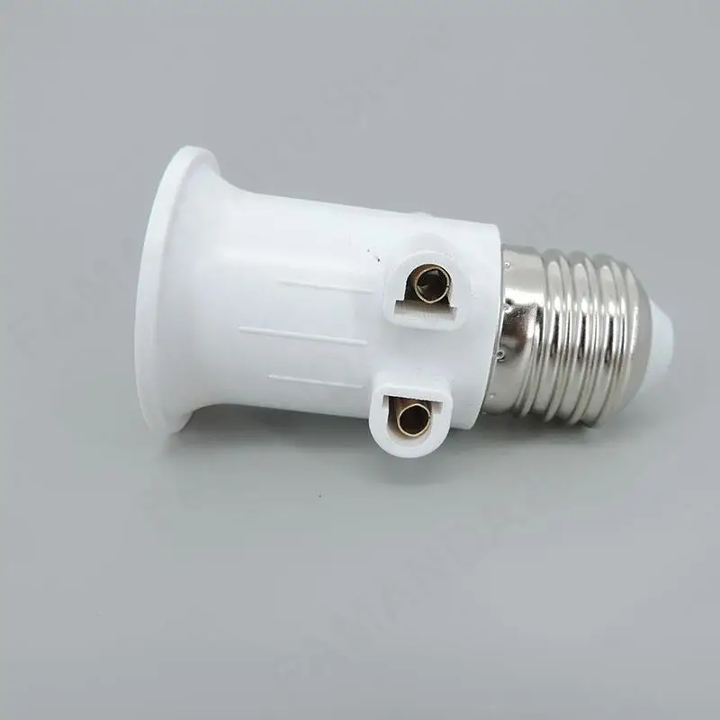 5pcs/pack E27 to E27 Socket 2-pin EU plug cable Connector LED Bulb Lamp Holder Base Screw Light power converter Adapter ABS