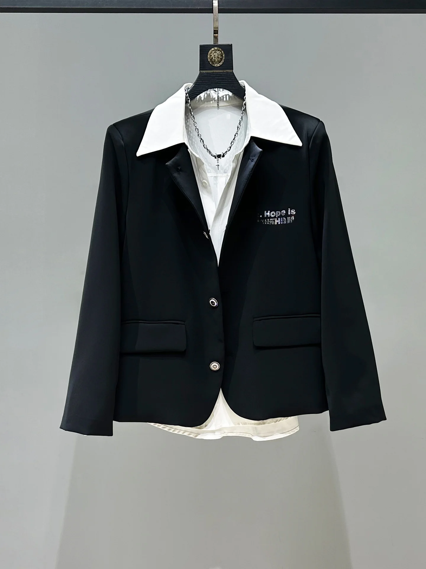 

Мужской пиджак с уникальным дизайном из страз, в западном стиле, повседневный, с длинными рукавами, модный топ