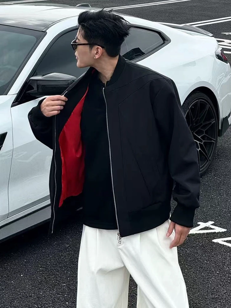 

Red American Deconstructed Flight Jaet Men's Haome High-End Feeling Inverted e Baseball orm CleanFit ort Coat