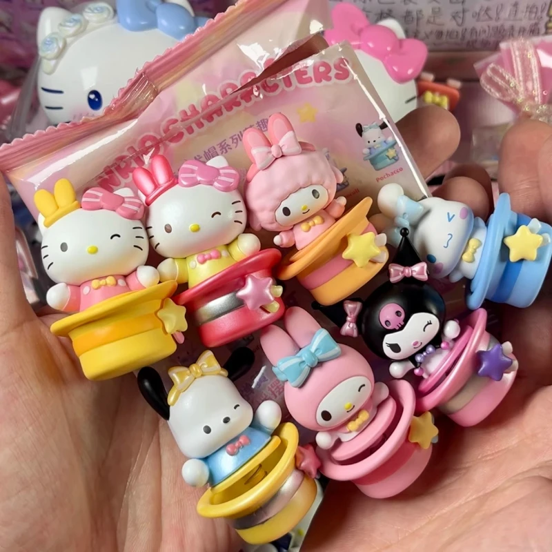 

The Astonishing Magicses Hat Seriess Mini Blind Box Cinnamoroll My Melody Kuromi Коллекционные настольные украшения