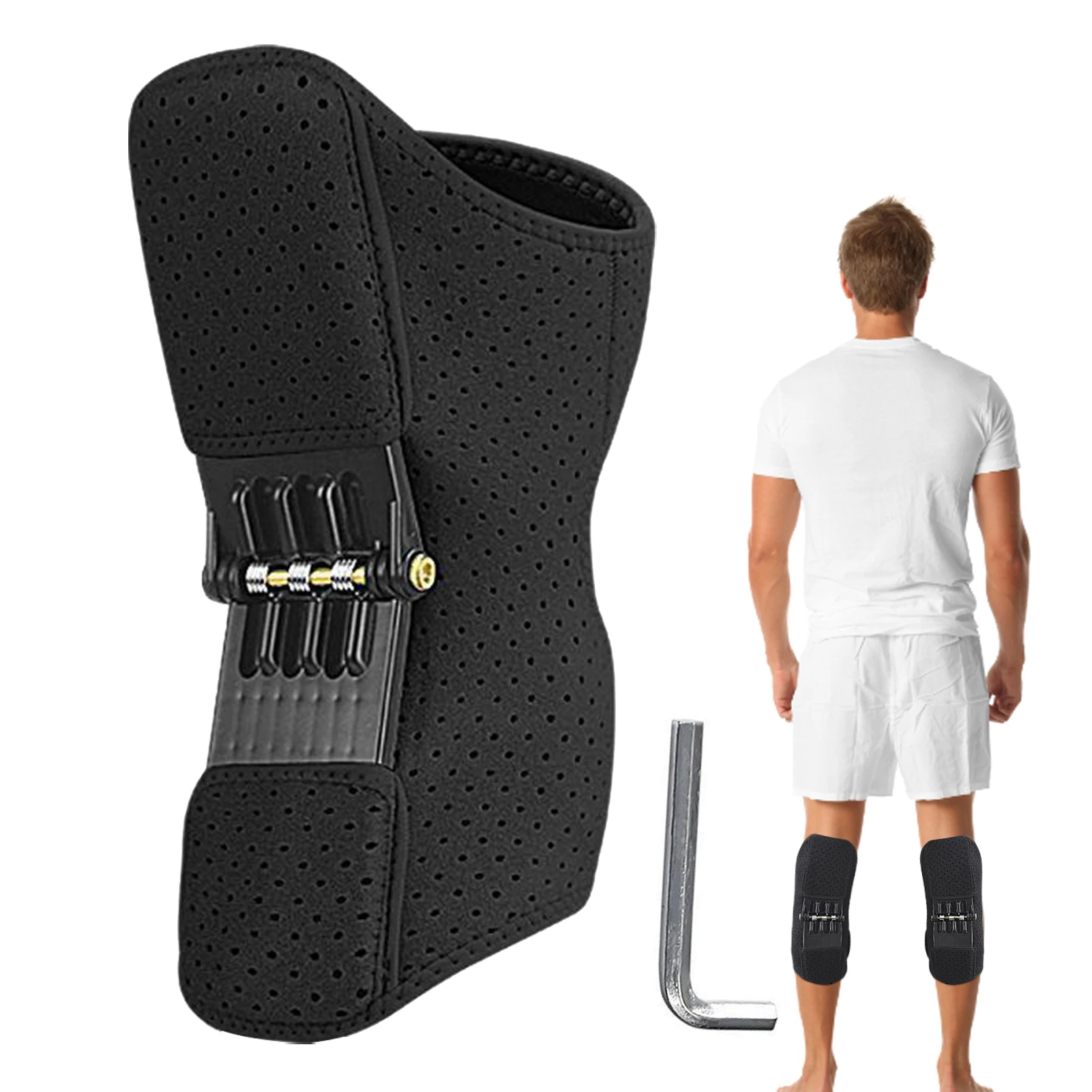 Knee Protection Booster Power Lift Spring Brace For Knee Stability Protection Power Lift Spring Knee Stabilizer Pad For Running