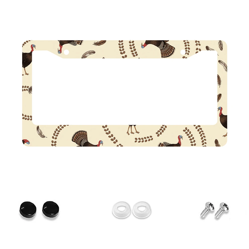 

1 шт., коричневый узор Турции, рамка номерного знака с 2 отверстиями, алюминиевый материал, 6x12 дюймов с винтом, новинка, украшение автомобиля