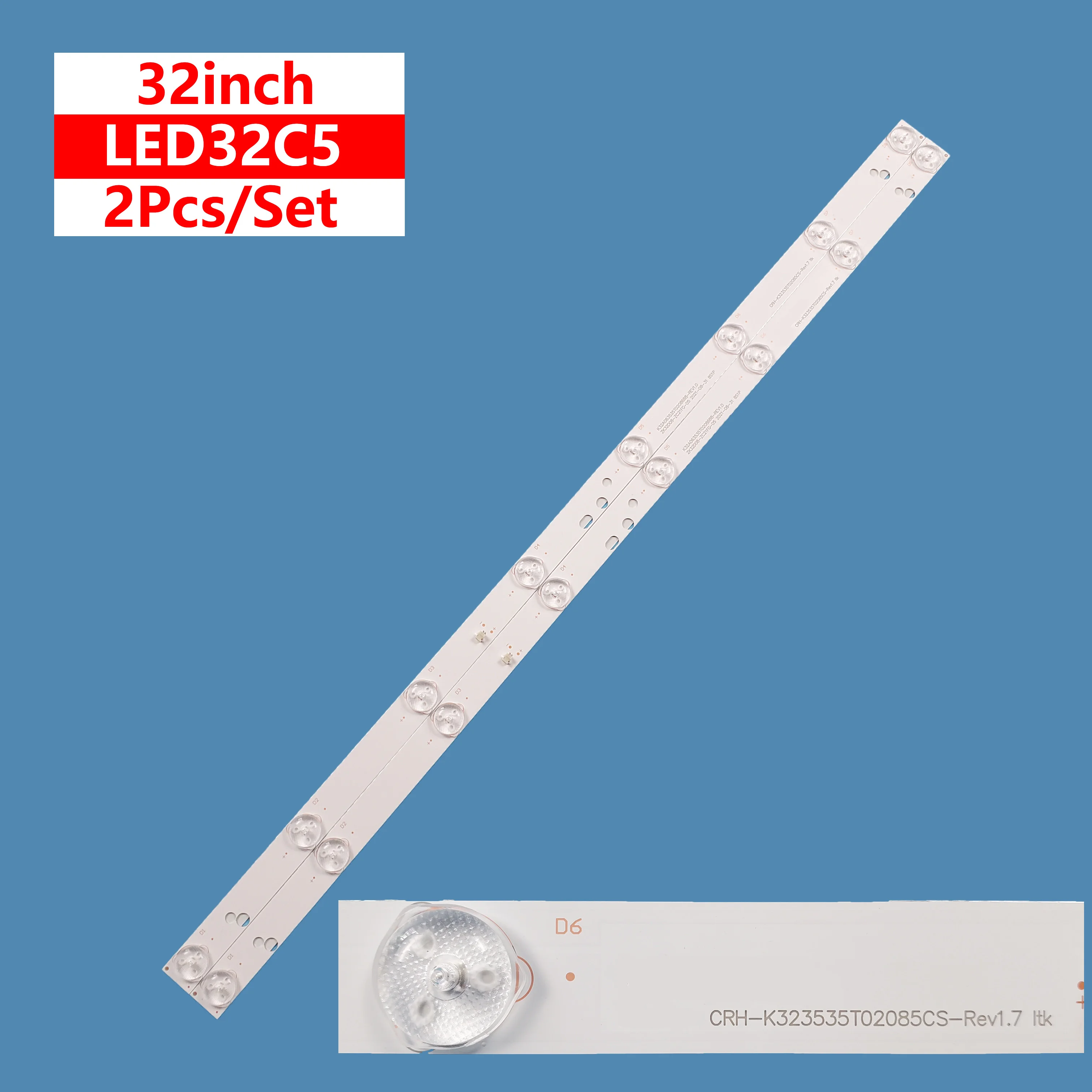 

2pcs/set LCD TV Backlight Strip CRH-K323535T02085CS-REV1.7 Suitable For Lehua 32S230 Oboli LED32H8