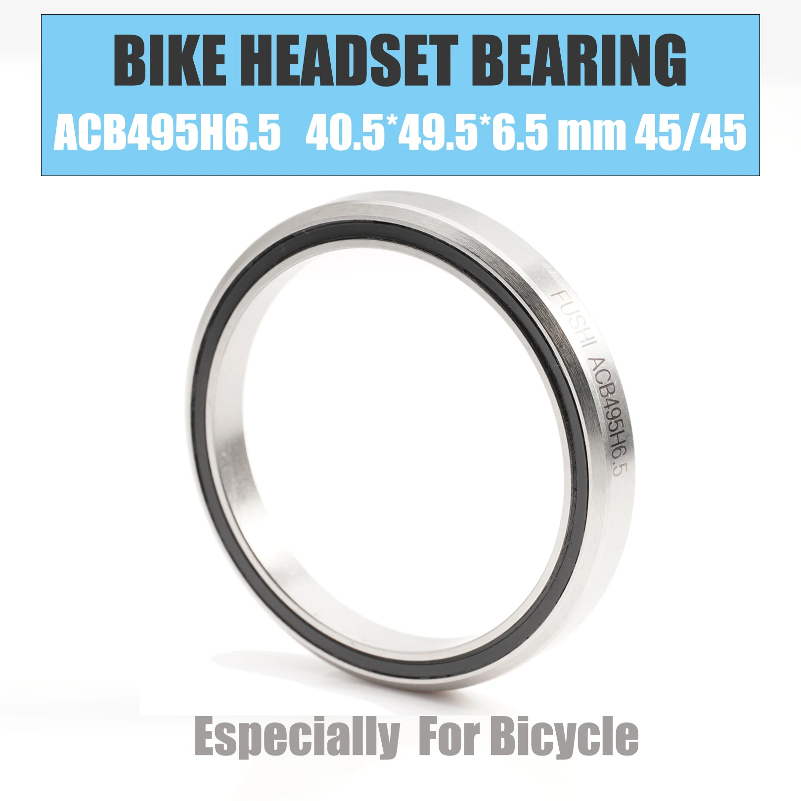 ACB495H6.5 1PC Road Bike Headset Bearings 40.5*49.5*6.5 mm 45/45 Degree Chrome Steel Tapered Upper Lower ACB Bearing Set