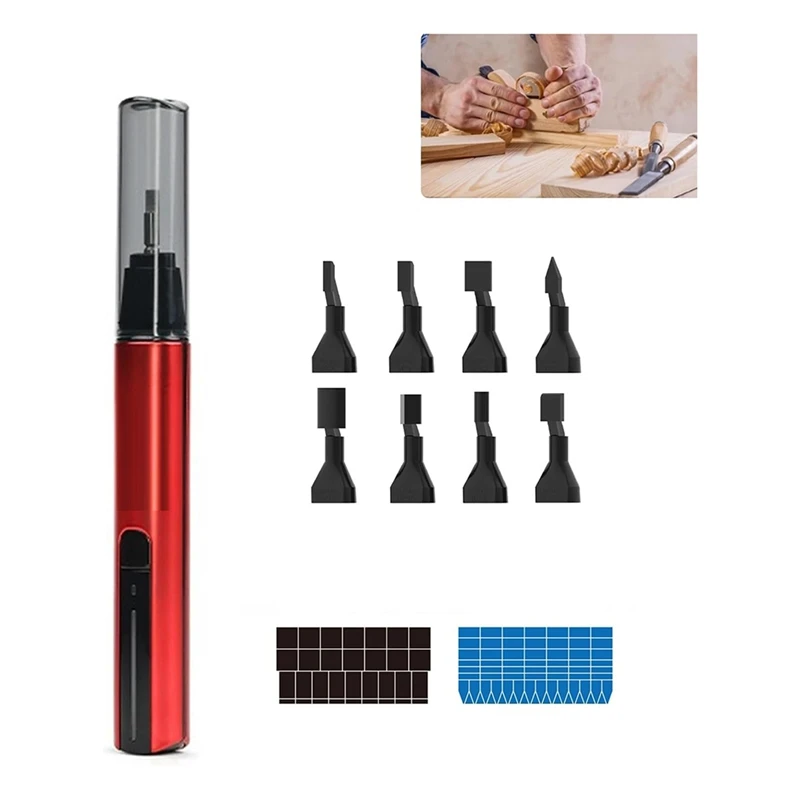 Reciprocating Detail Sander, USB Fast Charging Sanding Pen,With 8 Sanding Heads And Self-Adhesive Sandpaper For Sanding