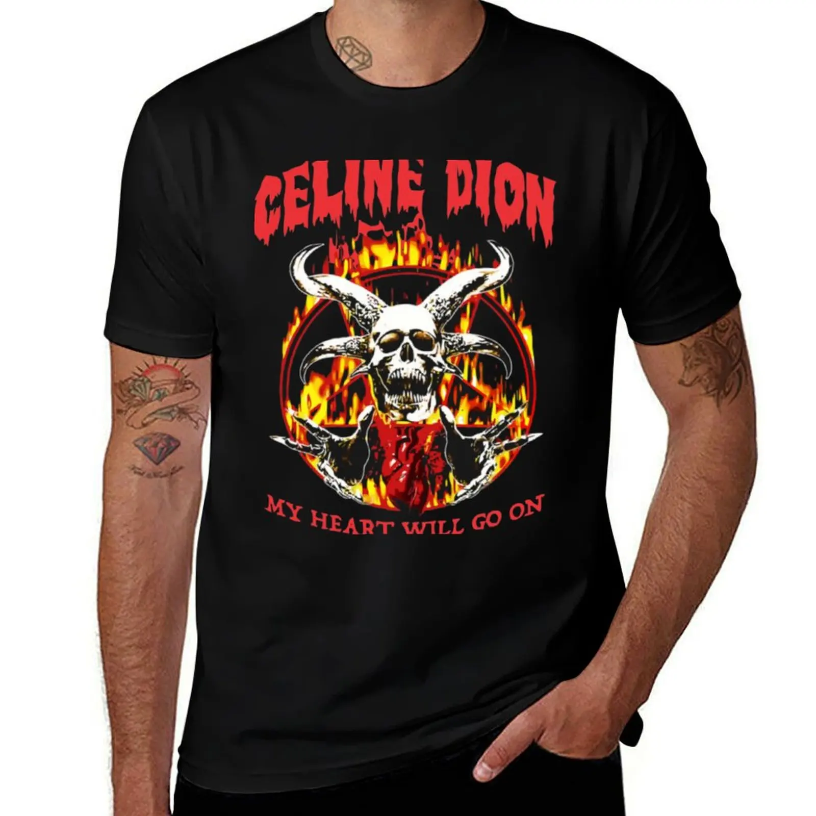 Best Seller My Heart Will Go On Metal Celine Dion Merchandise T-Shirt T-Shirt plus sizes street wear Men's cotton t-shirt