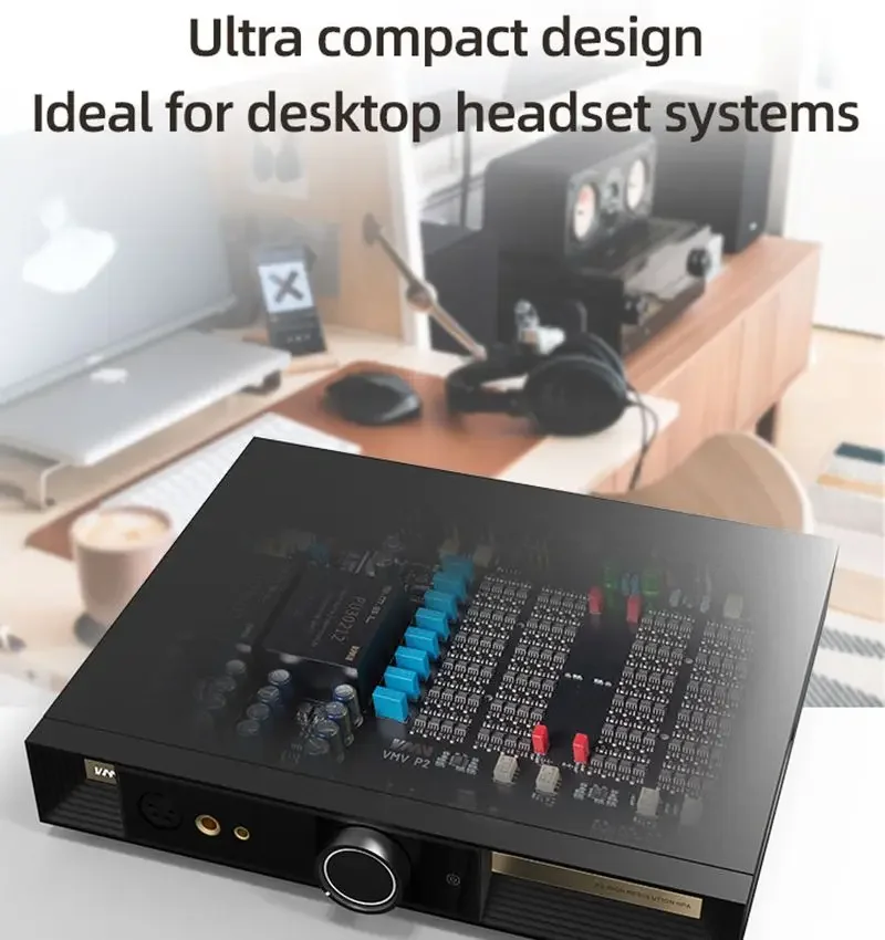 SMSL VMV P2 Headphone Ampilifier High Resolution HPA High Power Headphone AMP Dual PU30212 Full Balance Hi-res Pre-amp SNR 133dB