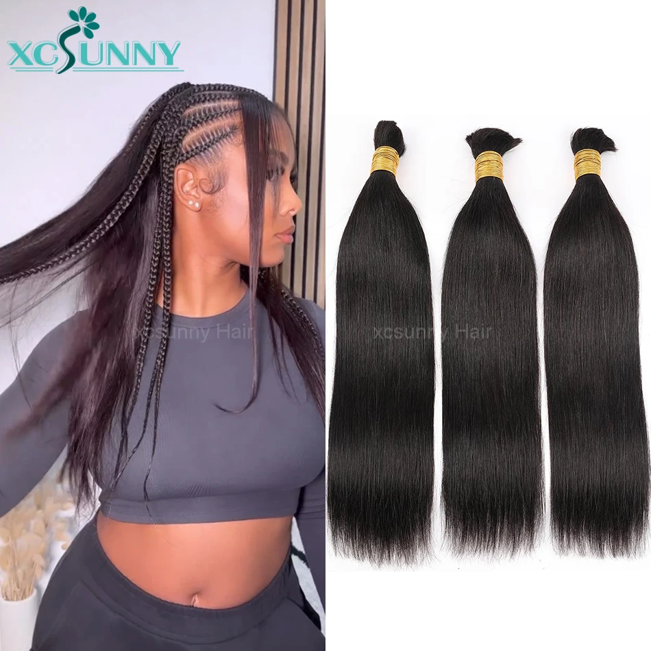 

Bulk Human Braiding Hair Wet And Wavy For Boho Braids Double Drawn Burmese Straight Bulk Human Hair No Weft Bundles Wholesale