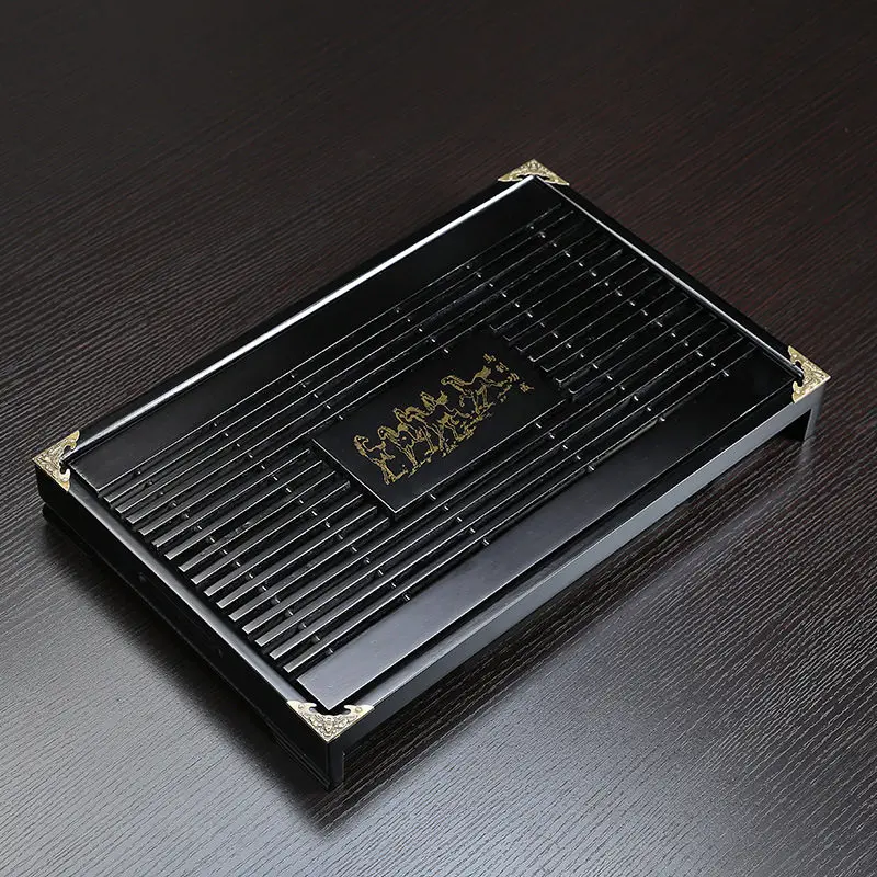 Rectangular Wooden Tea Tray Multipurpose Modern Living Room Tea Tray Stainless Office bandeija imperial antiga Rectangular Tray
