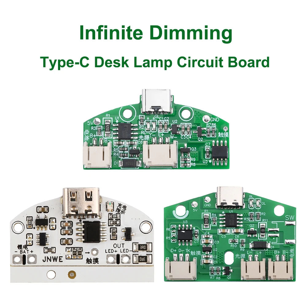 Type-C table lamp circuit board USB charging stepless dimming led touch small night lamp control module lithium battery charging