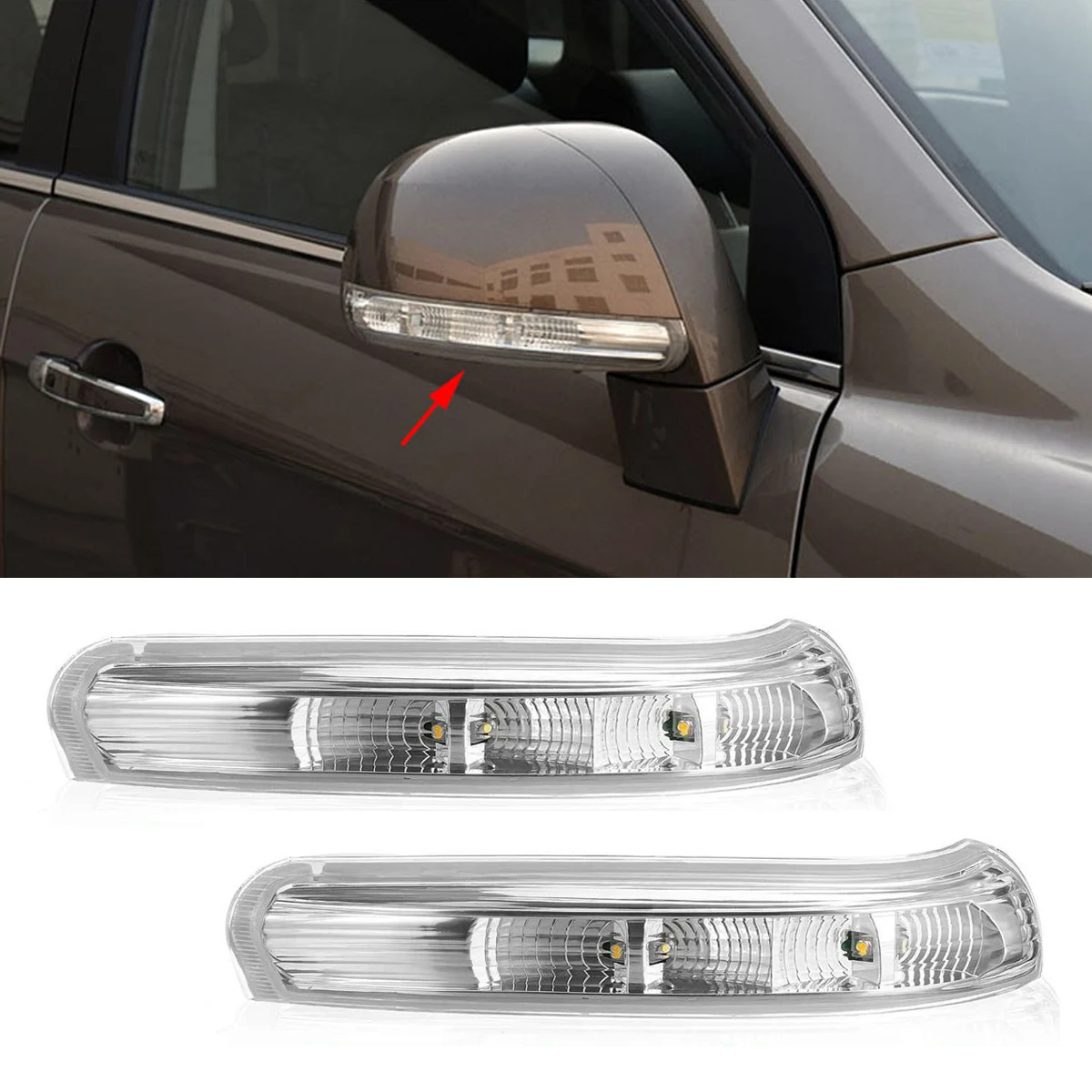 2pcs LED Amber Rear View Mirror Lamp Turn Signal Blinker Light for Chevrolet Captiva 2007-2016 Car Styling LHD